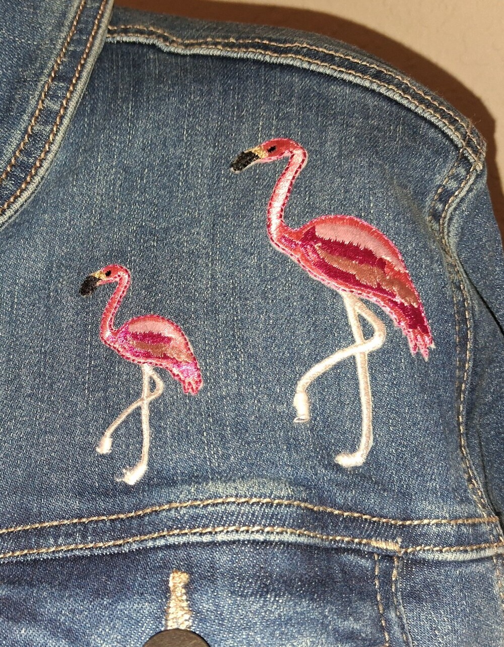 CROWN & IVY SUPER CUTE FLOMINGO JEAN JACKET SZ XLG - Picture 3 of 7